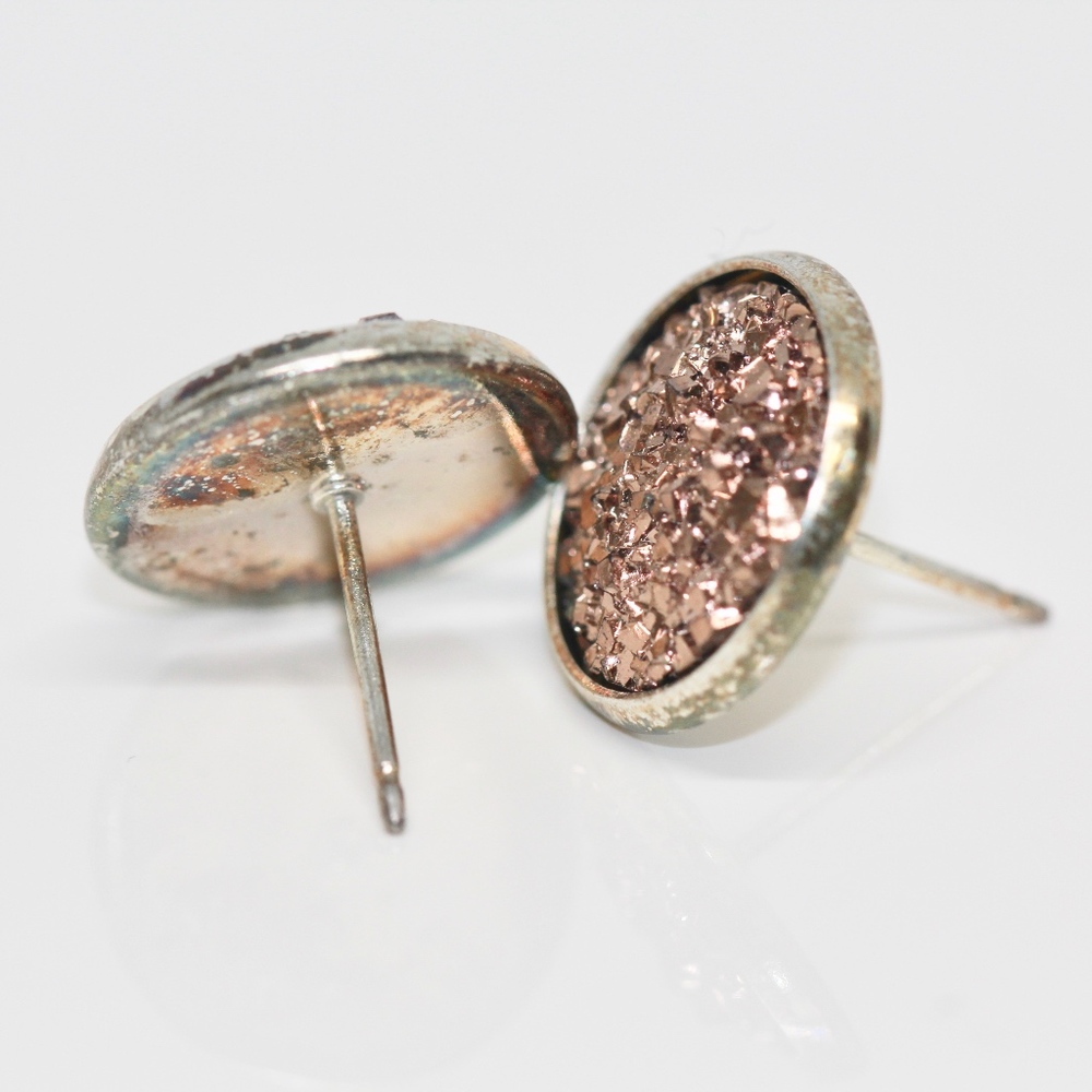 18k Gold Dipped Brown Topaz Sparkling Earrings - image 4